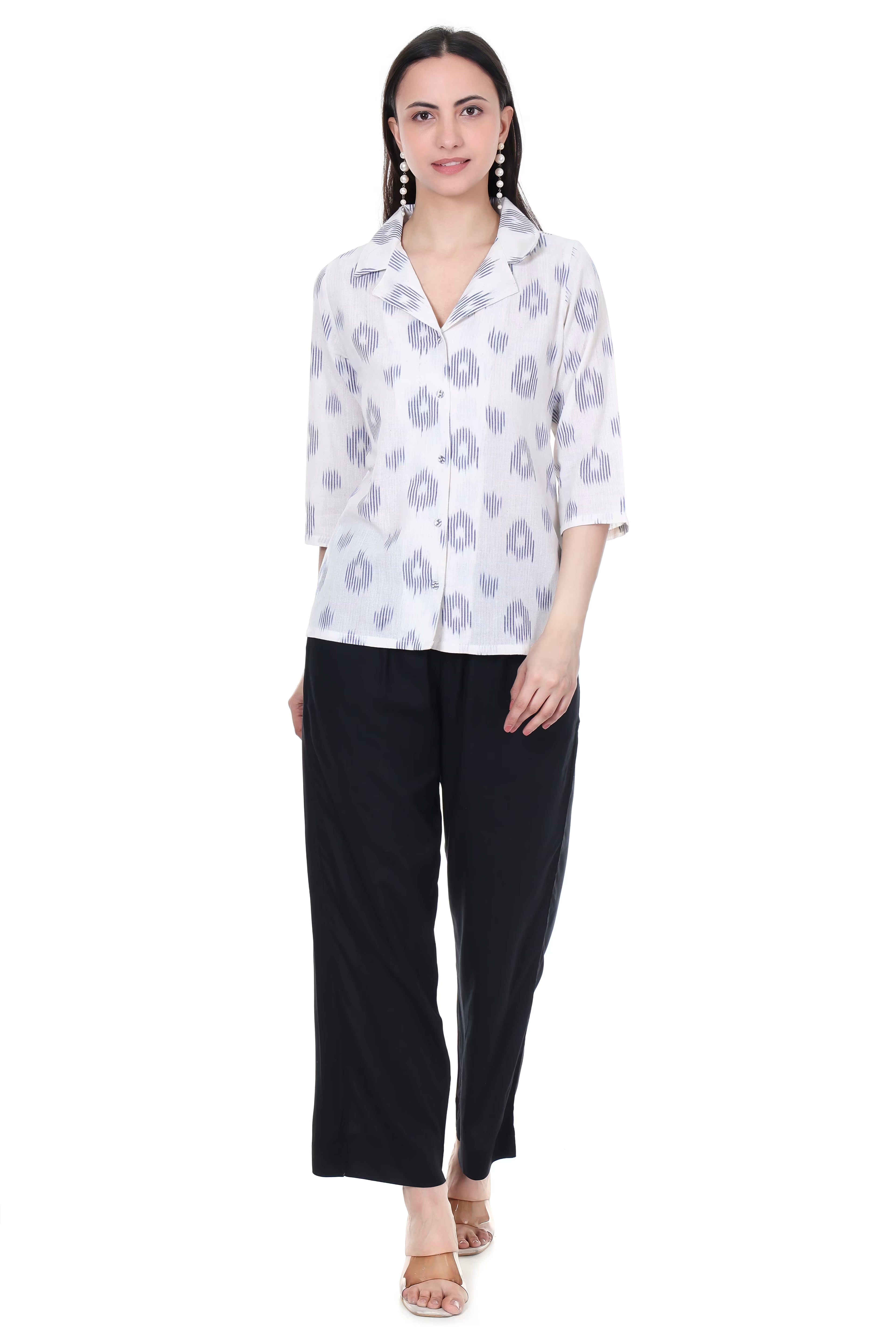 White Shirt - Ikat Cotton