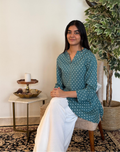 Teal Polka Dot Kurta