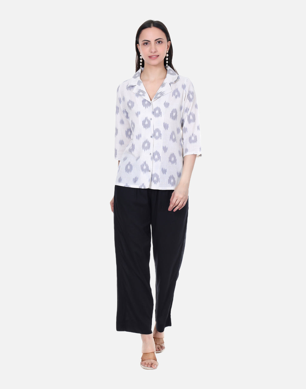 White Shirt - Ikat Cotton