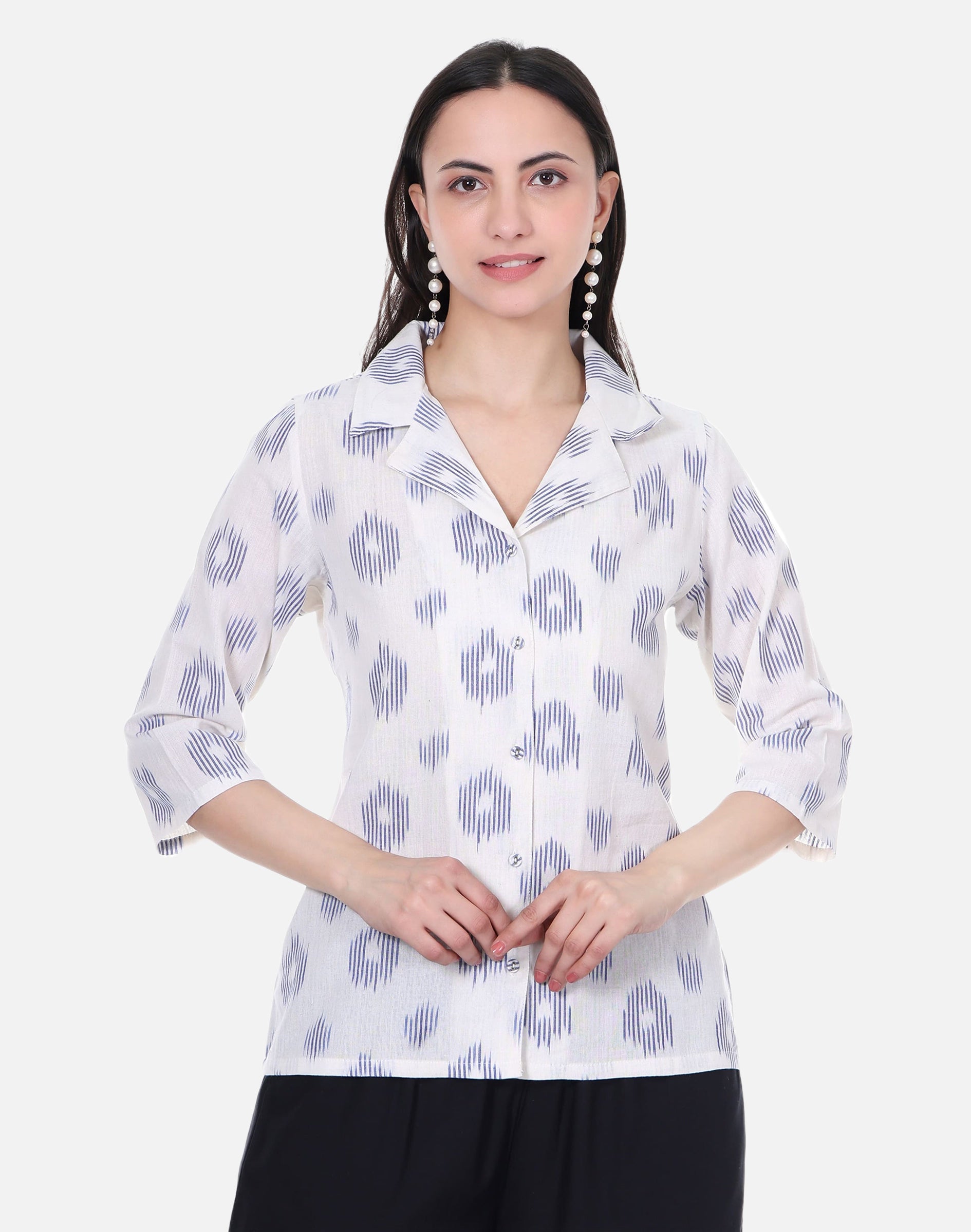 White Shirt - Ikat Cotton