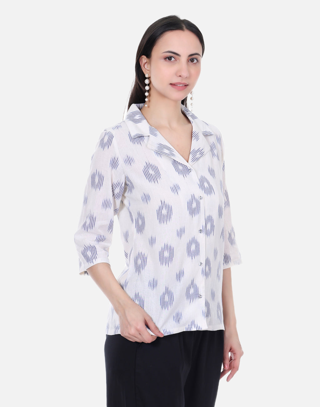 White Shirt - Ikat Cotton