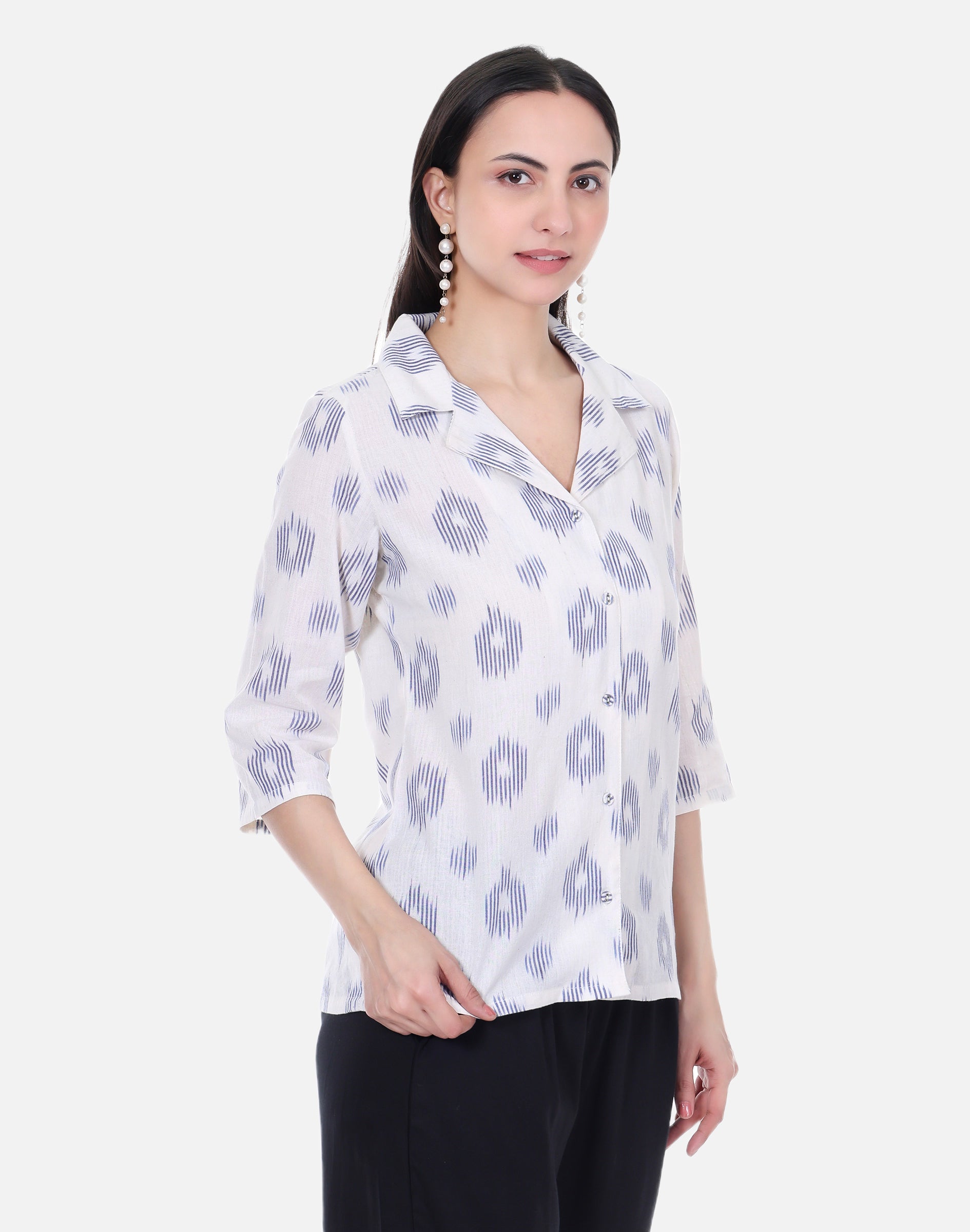 White Shirt - Ikat Cotton