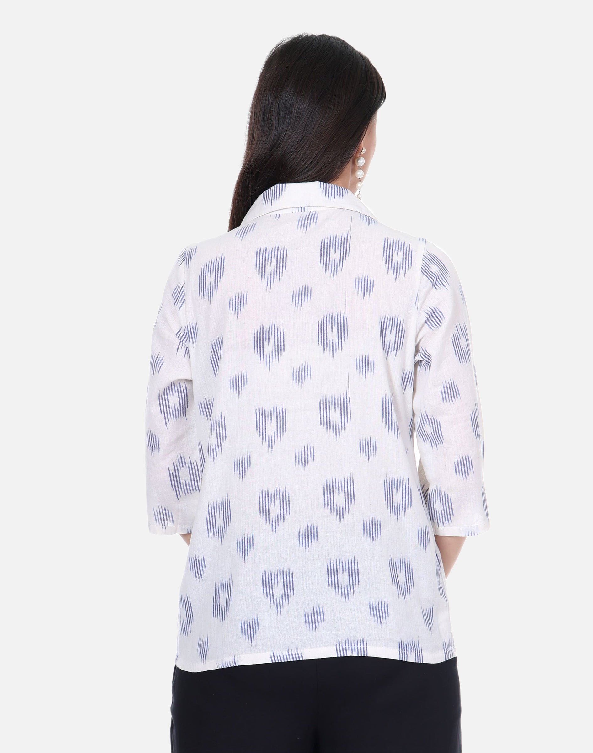 White Shirt - Ikat Cotton