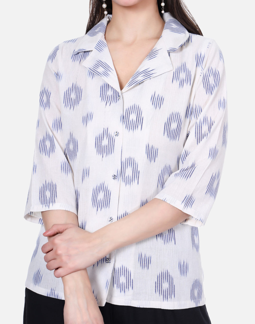 White Shirt - Ikat Cotton