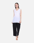 White Mulmul Cotton Sleeveless Short Kurta