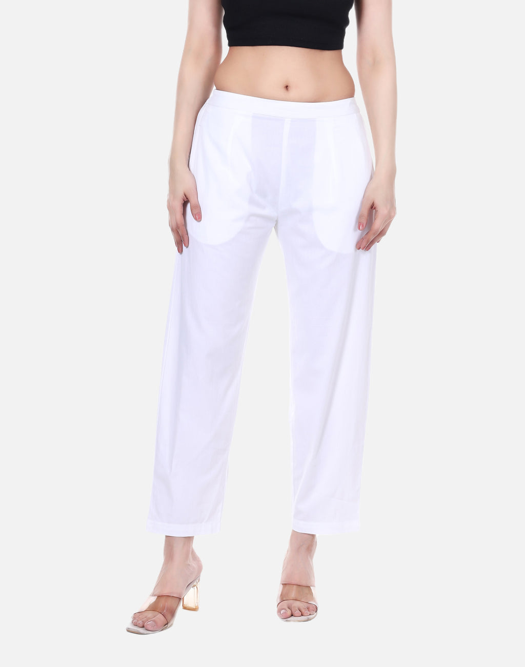 White Slim Fit Pants