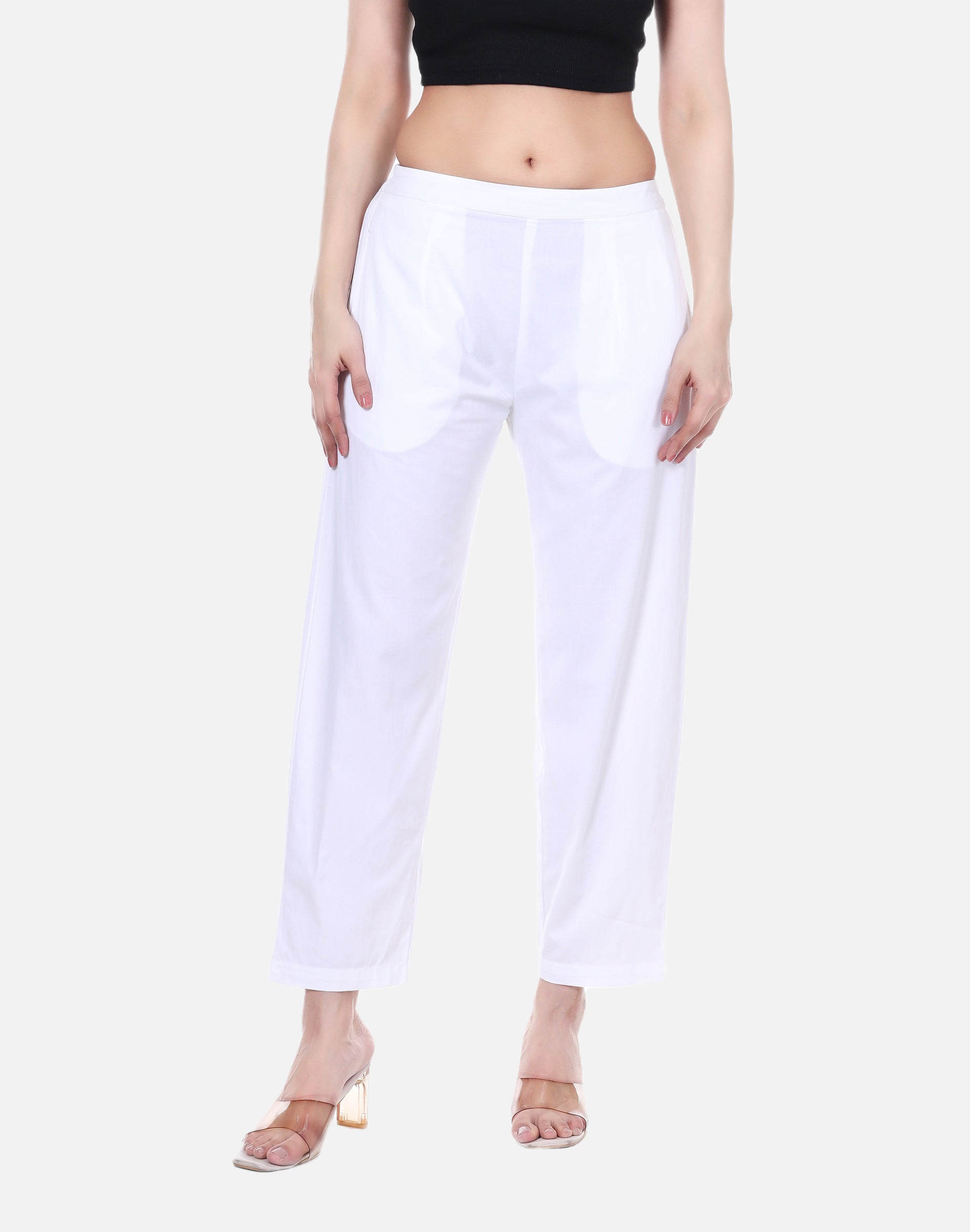 White Slim Fit Pants