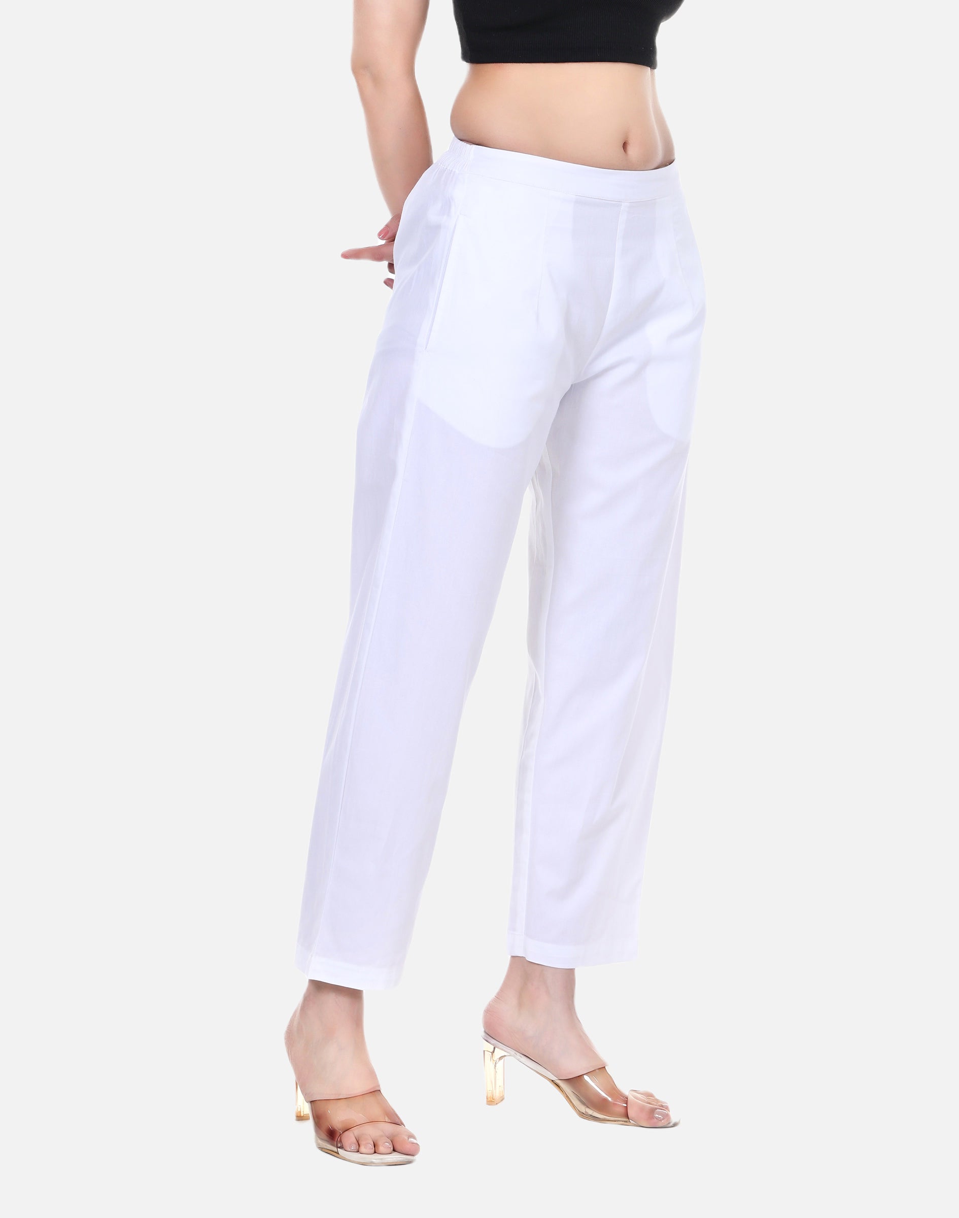 White Slim Fit Pants